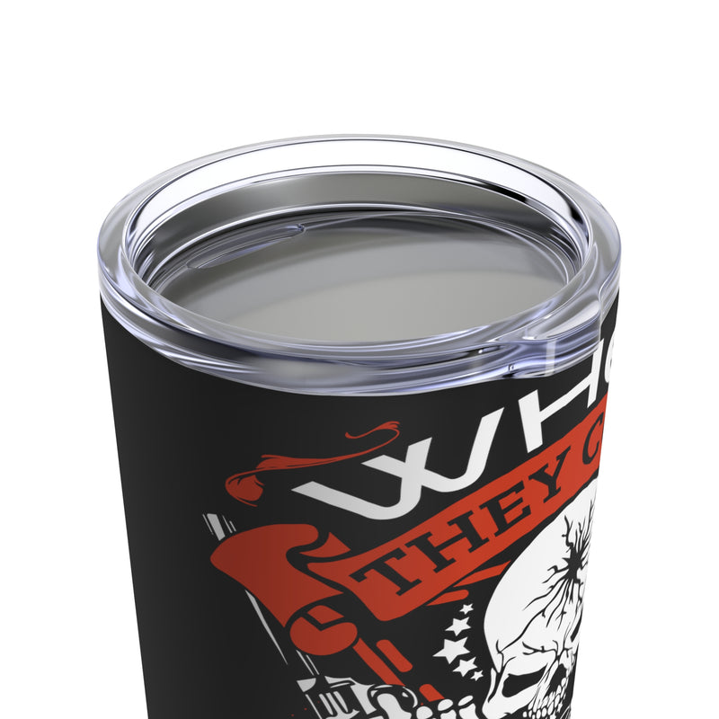 Defend with Conviction: 20oz Black Military Design Tumbler - Ammo First, Guns Second