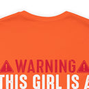 Fierce and Fiery: Military Design T-Shirt - 'Warning: This Girl is a Smoking Hot Veteran and Can Protect Herself!'