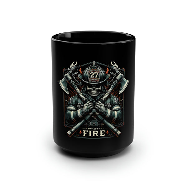 Forged by Fire Firefighter Skull Coffee Mug