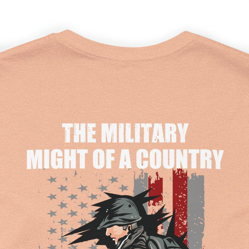 Mighty Reflection: 'The Military Might Represents National Strength' Military Design T-Shirt