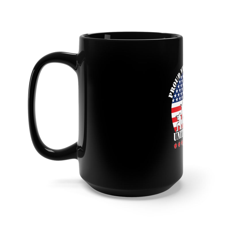 US Army Pride: Proud Veteran - Military Design Black Mug, 15oz