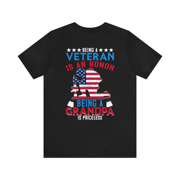 Honored Veteran, Priceless Grandpa: Military Design T-Shirt Celebrating Legacy