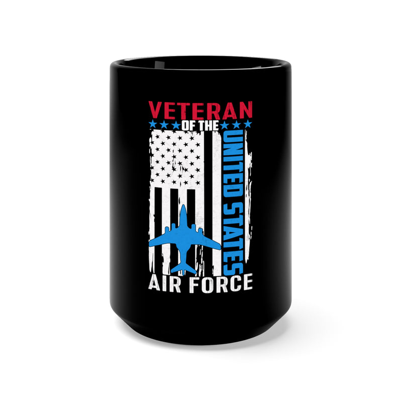 United States Air Force Veteran: 15oz Military Design Black Mug - Honoring Service and Valor!