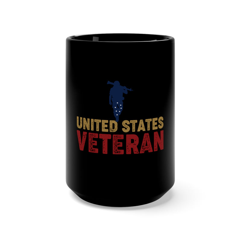 United States Veteran 15oz Military Design Black Mug: Honoring Courage, Service, and Sacrifice