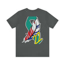 Serenity and Strength: T-Shirt with Colorful Feather 22 PTSD Design