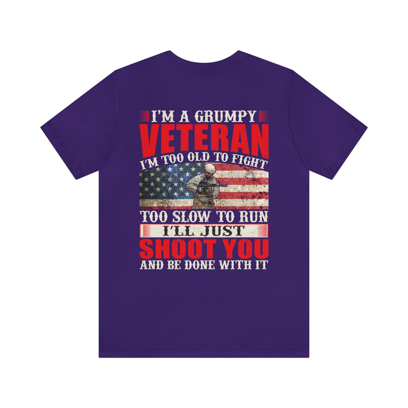 Grumpy Veteran: Military Design T-Shirt - Experience, Tenacity, and No-Nonsense Attitude