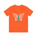 Butterfly Wings of Hope: Spreading PTSD Awareness with our Text Design T-Shirt