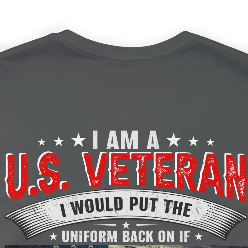 "Timeless Valor: 'U.S Veteran - Aging But Unyielding' T-Shirt - Celebrating Lifelong Skills & Dedication to America
