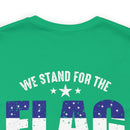 We Stand, We Kneel: Military Design T-Shirt Honoring Flag and Fallen Heroes