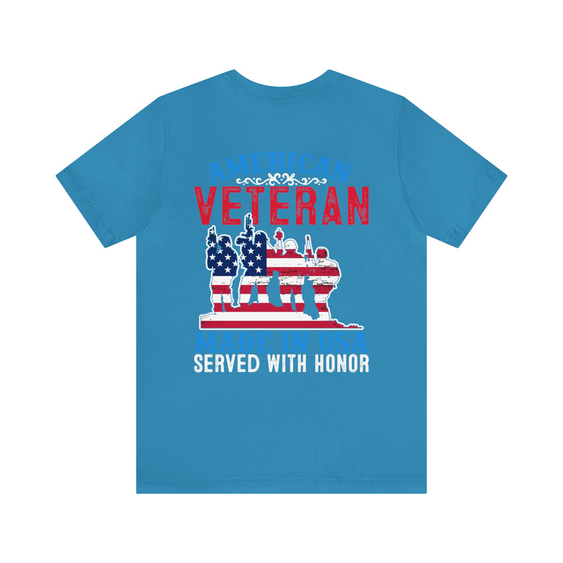 USA-Made Valor: Military Design T-Shirt - American Veteran, Serving with Honor