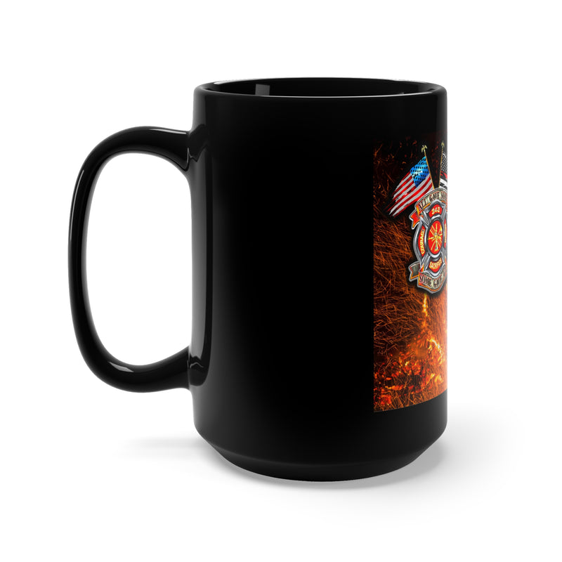 Unwavering Wings: 15oz Black Mug with Military Design - 'Double Flag Eagle U.S. AIRFORCE