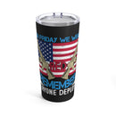 Supporting Our Deployed Heroes - 20oz Military Design Tumbler: 'On Friday We Wear Red, Remember Everyone Deployed' - Black Background