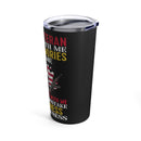 Unleash the Veteran Spirit: 20oz Black Military Design Tumbler - 'Party, Memories, and Unyielding Strength'