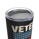 United States Army Veteran 20oz Military Design Tumbler - Black Background