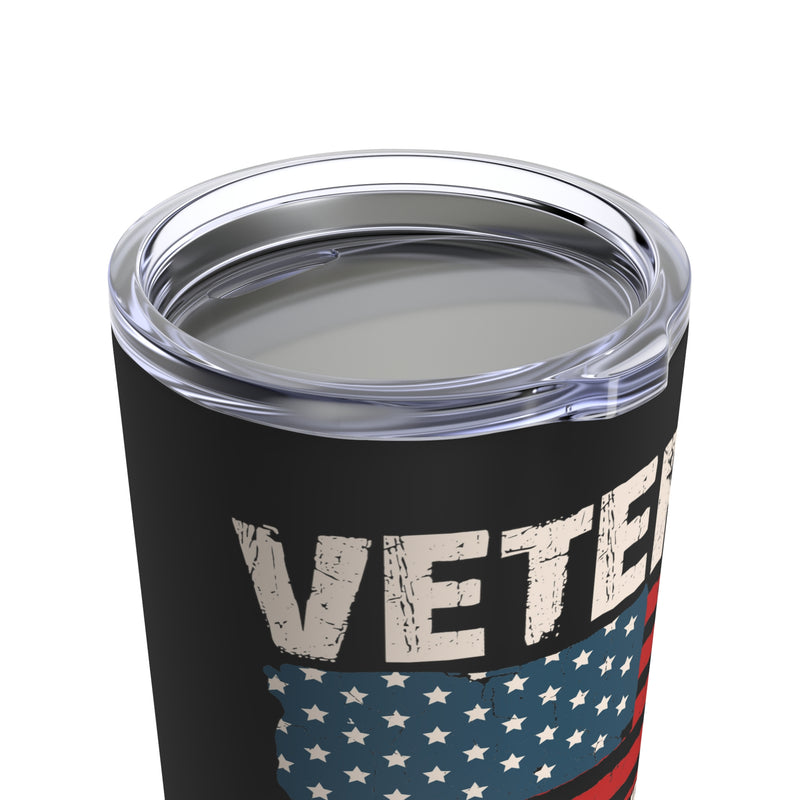 United States Army Veteran 20oz Military Design Tumbler - Black Background