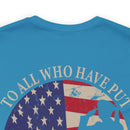Saluting Sacrifice: Thank You to All Who Defend the Flag Military T-Shirt