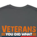 Veterans: Defenders of Freedom Military Design T-Shirt - Thank You for Your Unparalleled Service!