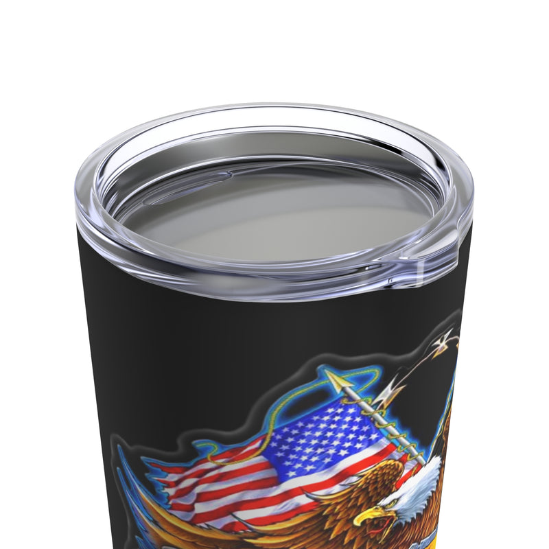 Honoring the Legacy: 20oz Black Tumbler with Military Design - 'Vietnam Veteran Double Flag