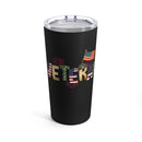 Respect the Veteran: 20oz Military Design Tumbler in Black