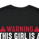 Fierce and Fiery: Military Design T-Shirt - 'Warning: This Girl is a Smoking Hot Veteran and Can Protect Herself!'