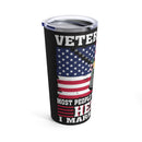 Veteran Wife: 20oz Military Design Tumbler - Black Background Tribute to My Hero