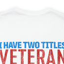 Dual Titles of Strength: Military Design T-Shirt - 'I Have Two Titles - Veteran and Mom, and I Rock Them Both!'