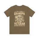 Fearless Patriarch: 'I'm a Dad, Grandpa, and a Veteran - Nothing Scares Me' Military Design T-Shirt