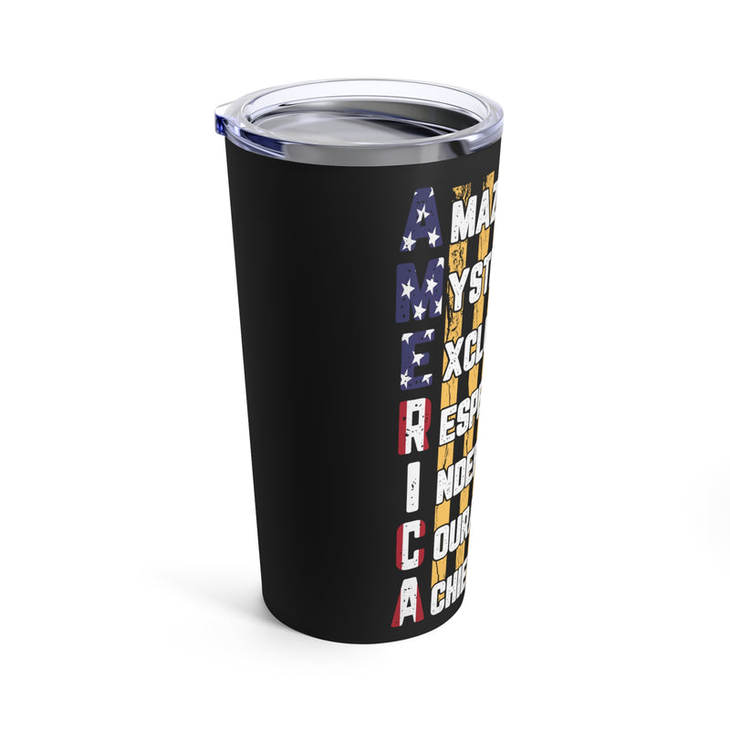 Exclusive 20oz Military Tumbler: Embrace Mystery, Respect Independence, and Achieve Courage!