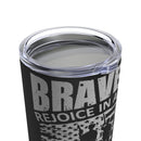 Triumph in Adversity: 20oz Black Military Design Tumbler - Celebrating Brave Soldiers