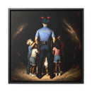 A Shield Against the Darkness Framed Canvas