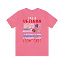 Veteran Pride Military Design T-Shirt with Bold Freedom and Service Statements