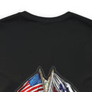 Patriotic Valor: Military T-Shirt with 'Double Flag Eagle U.S. ARMY' Design