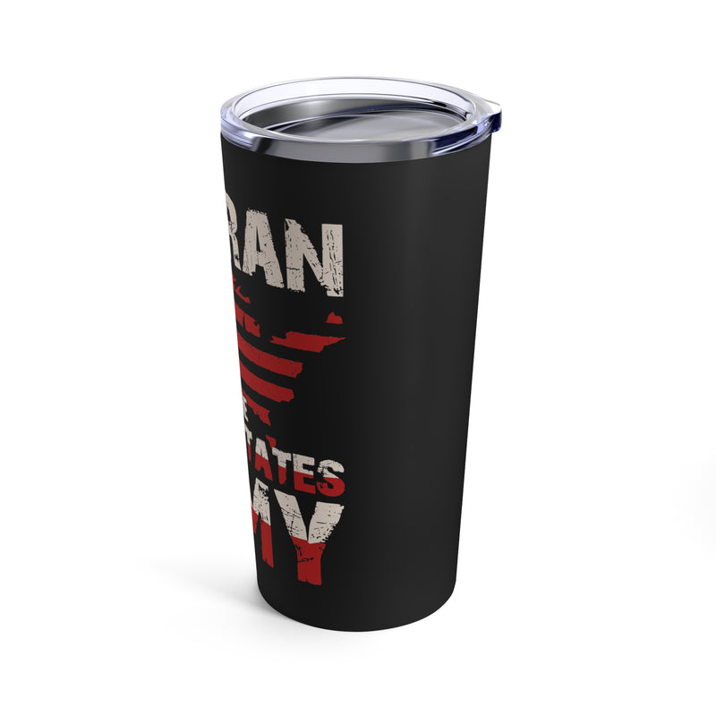 United States Army Veteran 20oz Military Design Tumbler - Black Background