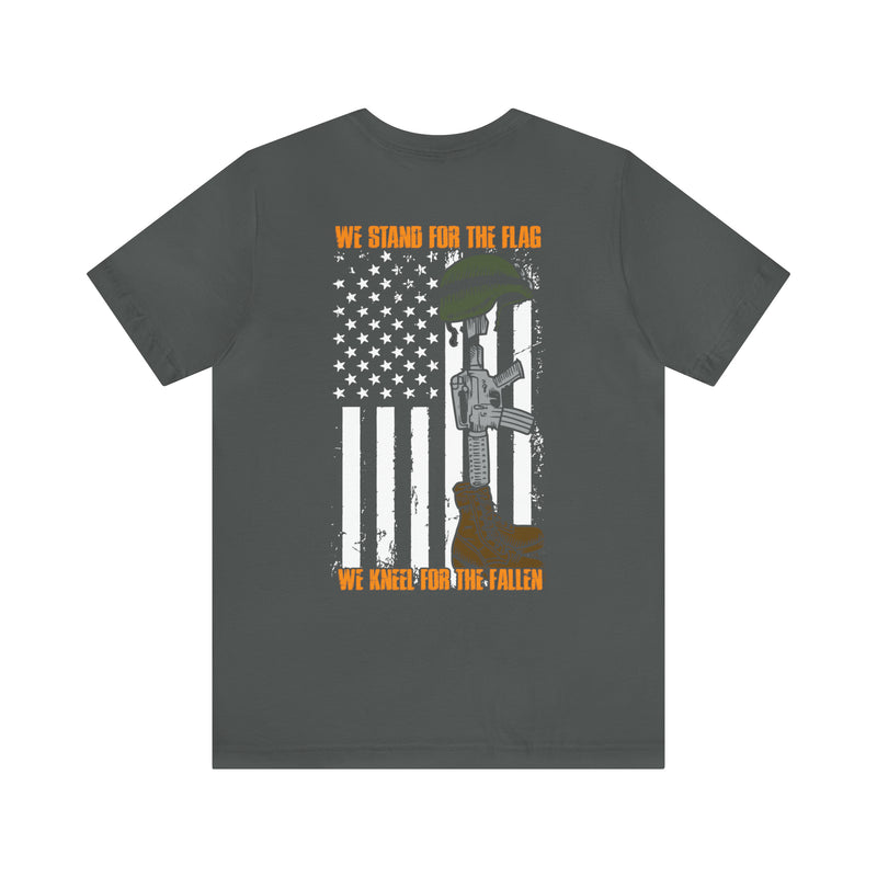 United in Resilience: Military T-Shirt with 'We Stand for the Flag' Design