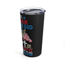 Proud American U.S. Veteran - 20oz Military Design Tumbler with Black Background