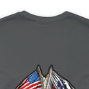 Patriotic Valor: Military T-Shirt with 'Double Flag Eagle U.S. ARMY' Design