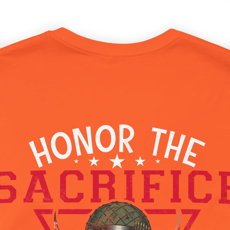 Respectful Tribute: Military Design T-Shirt - 'Honor the Sacrifice, Remember the Service
