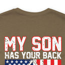 Proud Army Dad: My Son Has Your Back Military Design T-Shirt