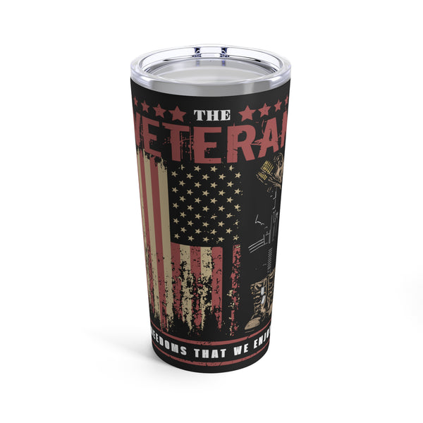 Guardians of Freedom: 20oz Military Design Tumbler - Commemorating Veteran Sacrifice