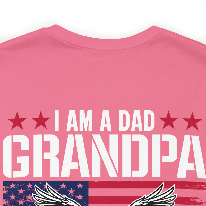 Fearless and Proud: Military T-Shirt - 'I Am a Dad, Grandpa, and a Veteran - Nothing Scares Me