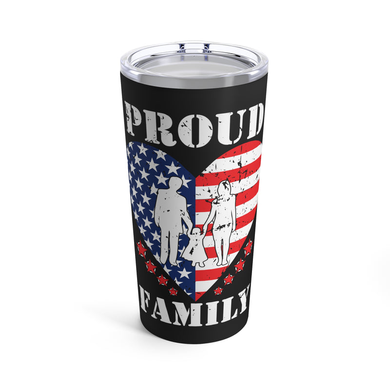 Blackout Honor: 20oz Proud Family Military Design Tumbler - Celebrating Our Heroes in Style