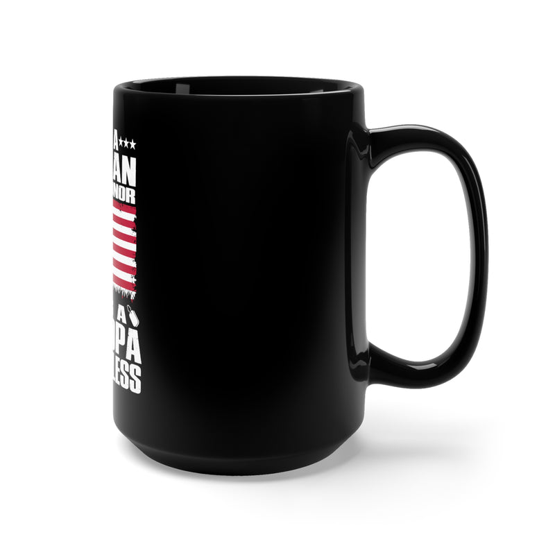 Veteran Grandpa 15oz Military Design Black Mug - Honored Service, Priceless Love!