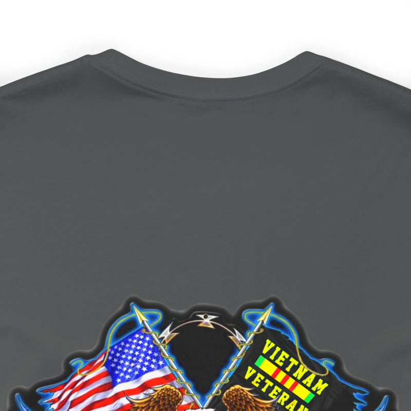 Honoring the Legacy: Military T-Shirt with 'Vietnam Veteran Double Flag' Design