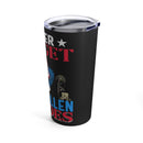 Never Forget Our Fallen Heroes: 20oz Black Military Design Tumbler - Honoring Their Sacrifice
