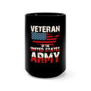 United States Army Veteran: 15oz Military Design Black Mug