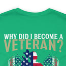 Serving with Courage: Military Design T-Shirt - 'Why Did I Become a Veteran? Because Football, Baseball, and Basketball Only Require One Ball!