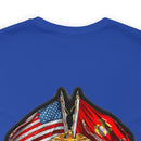Semper Fi: Military T-Shirt with 'Double Flag Eagle U.S. MARINES' Design