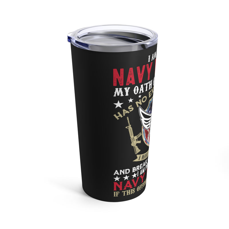 Unapologetically Grumpy Navy Veteran - 20oz Military Design Tumbler with Black Background