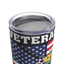 Veteran Wife: 20oz Military Design Tumbler - Black Background Tribute to My Hero