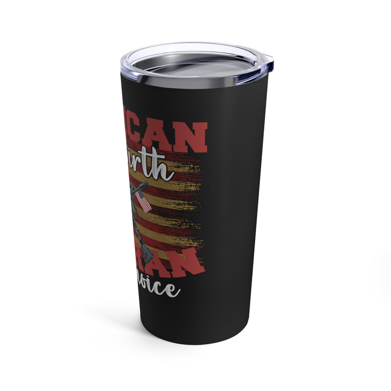 American by Birth, Veteran by Choice 20oz Military Design Tumbler: Embrace Your Patriotic Heritage!